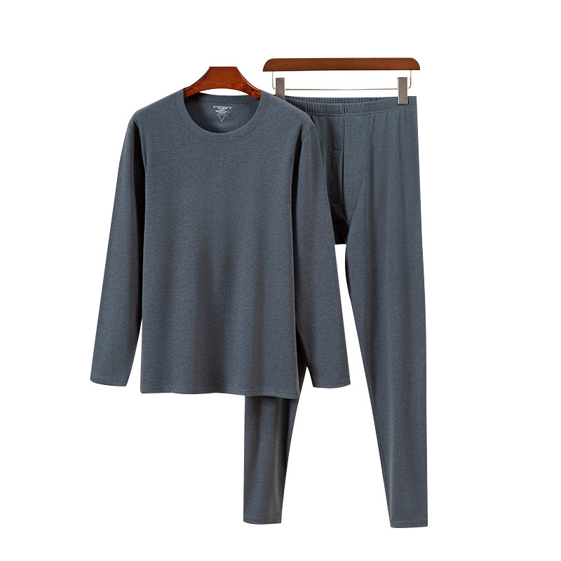 German velvet long sleeved autumn clothes and pants men's warm suit long sleeved T-shirt base shirt wear-resistant and high elasticity warm underwear