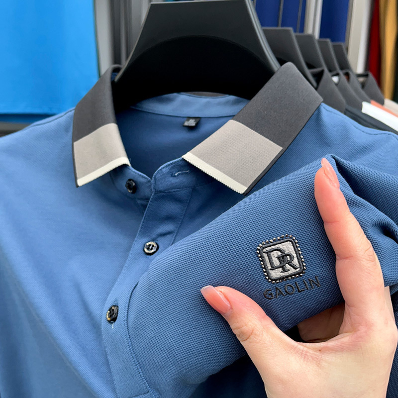 Short sleeved T-shirt men's summer new style men's thin business polo shirt dad T-shirt top wholesale Short sleeved T-shirt men's summer new style men's thin business polo shirt dad T-shirt top wholesale