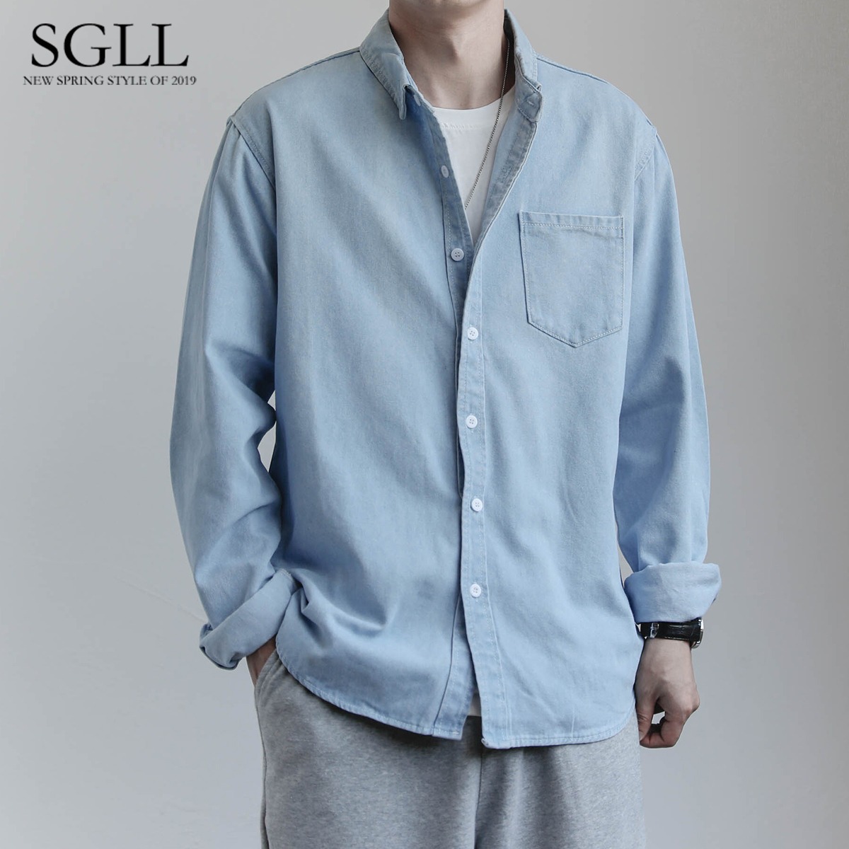 Cowboy shirt men's coat autumn/winter casual versatile shirt long sleeved high-end autumn/winter men's clothing Cowboy shirt men's coat autumn/winter casual versatile shirt long sleeved high-end autumn/winter men's clothing