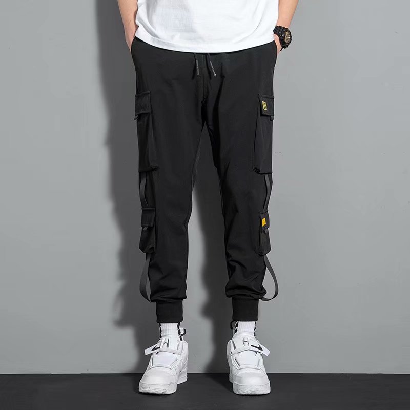 Clothing thin style multi pocket American work pants for men, foreign trade spot wholesale, foot binding Harlan cropped pants Clothing thin style multi pocket American work pants for men, foreign trade spot wholesale, foot binding Harlan cropped pants