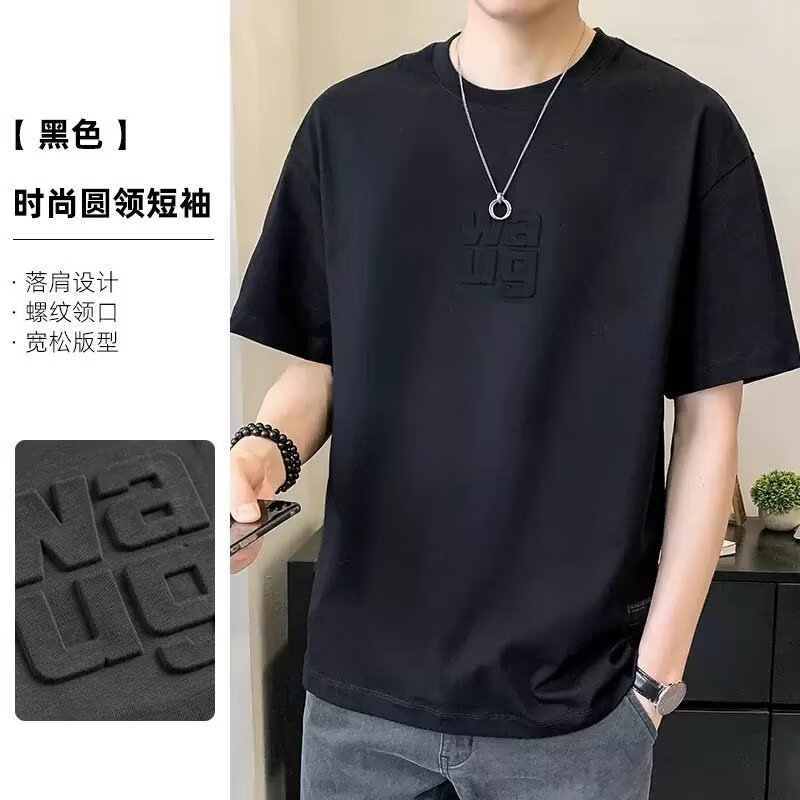 3D 3D printed short sleeved T-shirt for men's summer trend round neck loose half sleeved men's short sleeved shirt