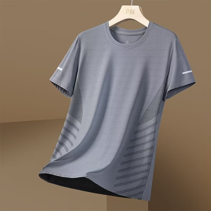 Clothing thin short sleeved t-shirt men's summer new item running fitness ice silk thin mesh casual top
