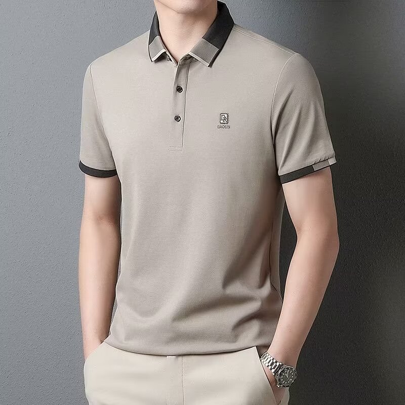 Short sleeved t-shirt men's summer new item men's thin business polo shirt dad T-shirt slim fit high-end Short sleeved t-shirt men's summer new item men's thin business polo shirt dad T-shirt slim fit high-end