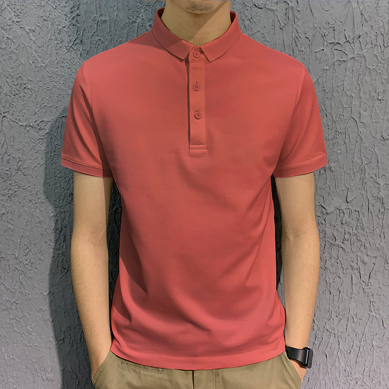 Men's collar polo shirt, summer solid color short sleeved T-shirt, loose casual business trend T-shirt, men's clothing Men's collar polo shirt, summer solid color short sleeved T-shirt, loose casual business trend T-shirt, men's clothing