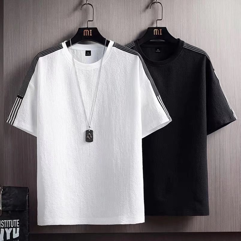 Clothing short sleeved T-shirt men's summer half sleeved Hong Kong style loose fitting fashionable T-shirt base shirt in stock top
