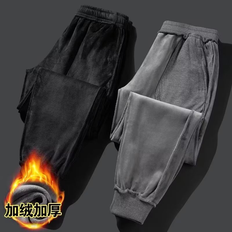 Casual long pants for men in autumn and winter, new sports Korean version, trendy spot wholesale, plush thick zipper sanitary pants Casual long pants for men in autumn and winter, new sports Korean version, trendy spot wholesale, plush thick zipper sanitary pants