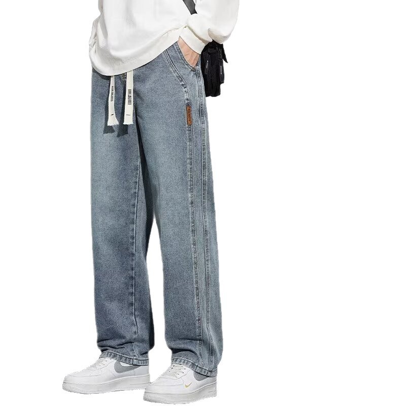 Cross border men's American foreign trade autumn and winter 2025 spring and autumn high street wide leg loose straight leg jeans casual pants