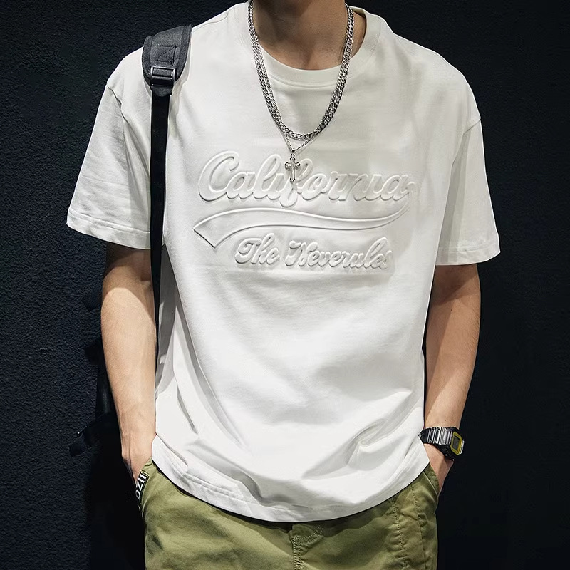 Three dimensional printed short sleeved t-shirt men's T-shirt summer loose China-Chic ice thin breathable casual