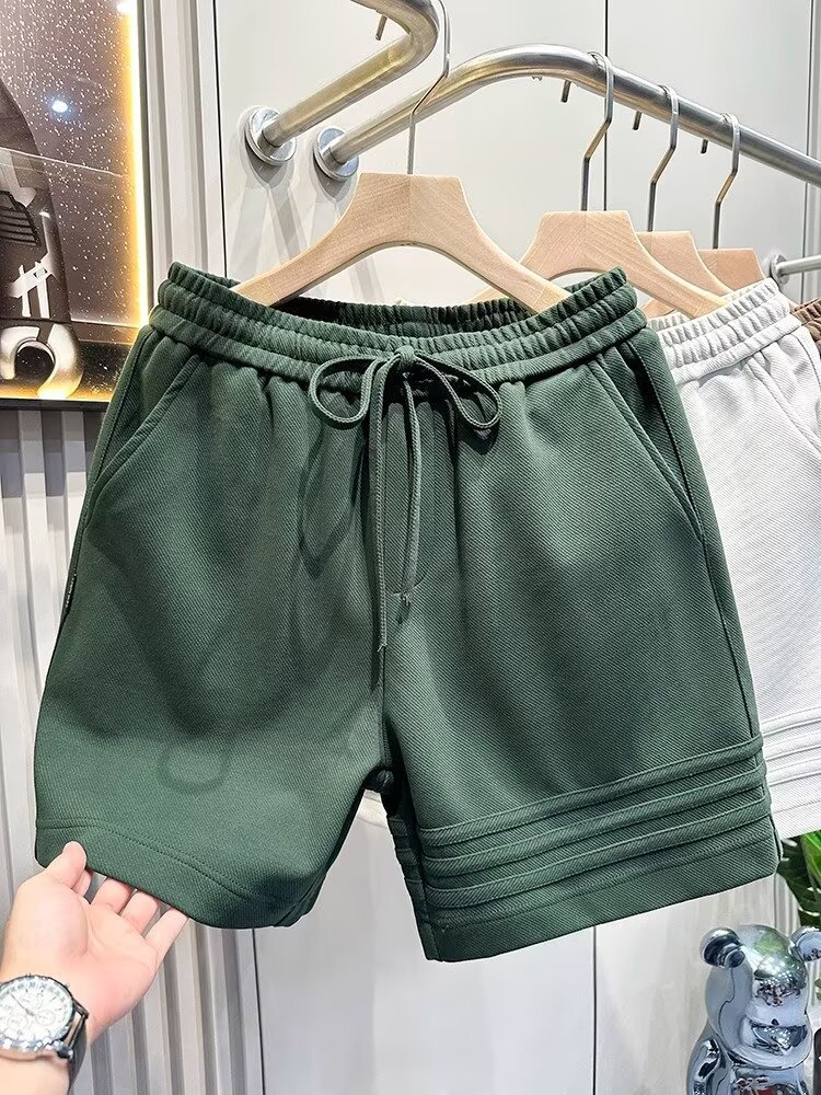 Three bar design high-end heavyweight sports casual shorts men's pants summer loose five quarter pants American sweatpants Three bar design high-end heavyweight sports casual shorts men's pants summer loose five quarter pants American sweatpants