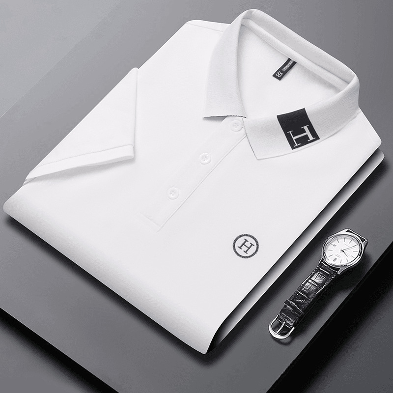 2024 Summer Fashion Letter Embroidered Casual Polo Shirt Comfortable and Breathable Youth Collar Short Sleeve 2024 Summer Fashion Letter Embroidered Casual Polo Shirt Comfortable and Breathable Youth Collar Short Sleeve