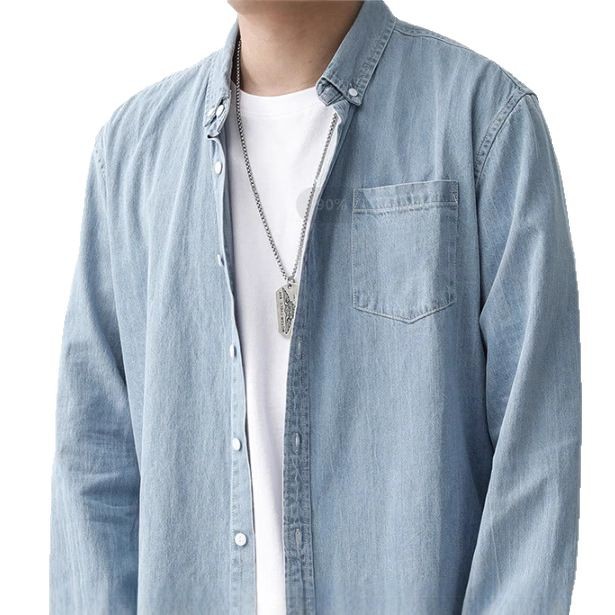 Autumn men's long sleeved trendy versatile men's solid color shirt casual workwear shirt loose and fashionable Autumn men's long sleeved trendy versatile men's solid color shirt casual workwear shirt loose and fashionable