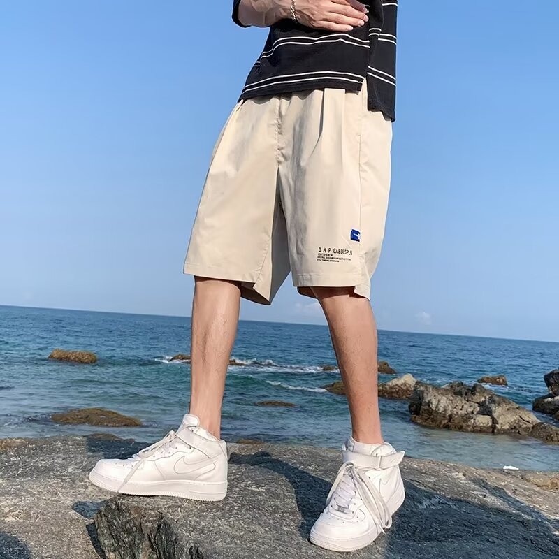 Clothing: Ice silk shorts for men in summer, thin cut for outerwear, large shorts for loose and trendy straight leg, sporty and casual Clothing: Ice silk shorts for men in summer, thin cut for outerwear, large shorts for loose and trendy straight leg, sporty and casual