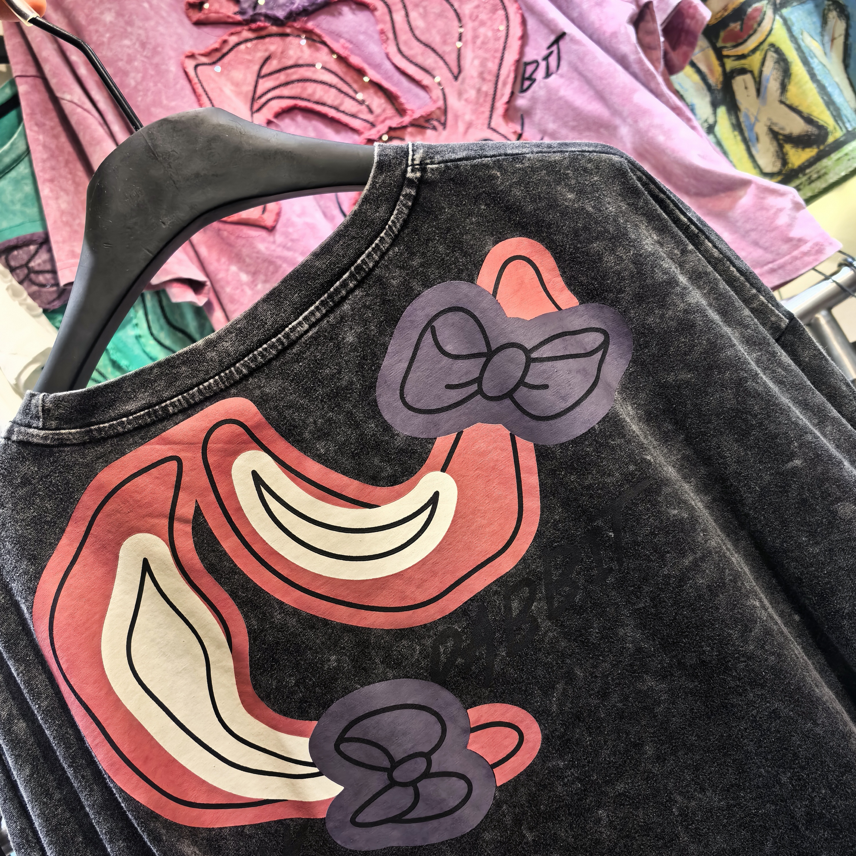 2025 Summer New Retro Art Stir fried Color Printed Loose and Slim Round Neck Hoodie Versatile Short Sleeve T-shirt for Women 2025 Summer New Retro Art Stir fried Color Printed Loose and Slim Round Neck Hoodie Versatile Short Sleeve T-shirt for Women