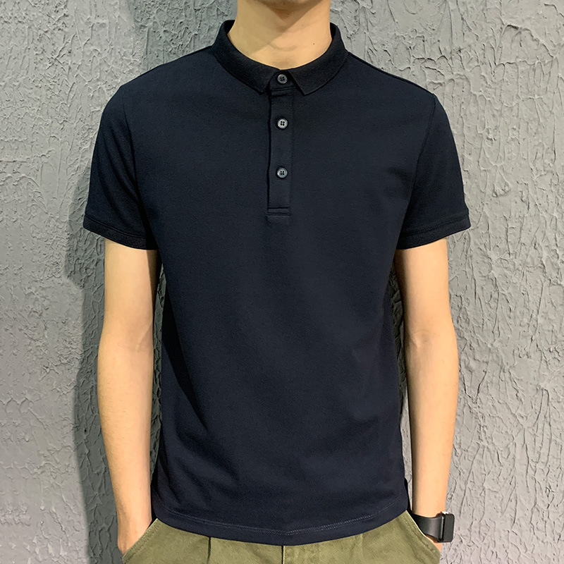 Men's collar polo shirt, summer solid color short sleeved T-shirt, loose casual business trend T-shirt, men's clothing Men's collar polo shirt, summer solid color short sleeved T-shirt, loose casual business trend T-shirt, men's clothing