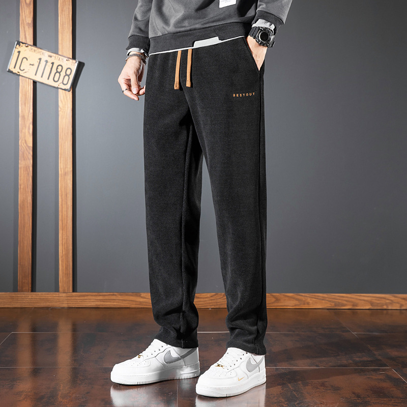 Men's loose straight leg casual sweatpants for spring, new trendy brand, fashionable and versatile, fashionable and sporty, simple and long pants