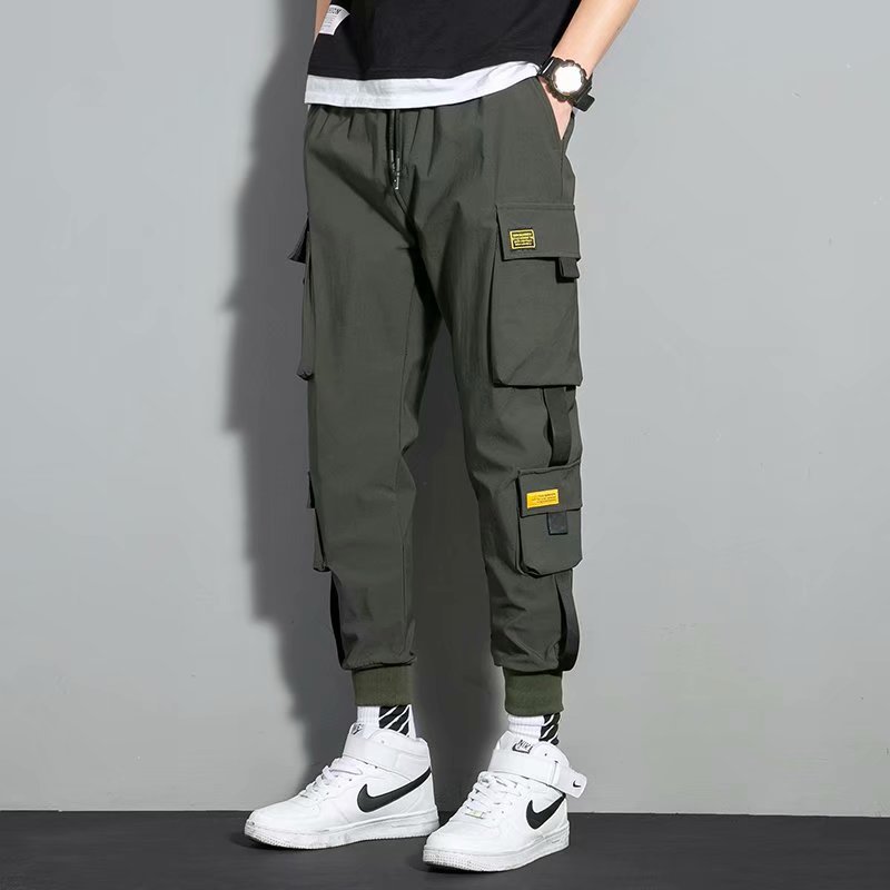 Clothing thin style multi pocket American work pants for men, foreign trade spot wholesale, foot binding Harlan cropped pants Clothing thin style multi pocket American work pants for men, foreign trade spot wholesale, foot binding Harlan cropped pants