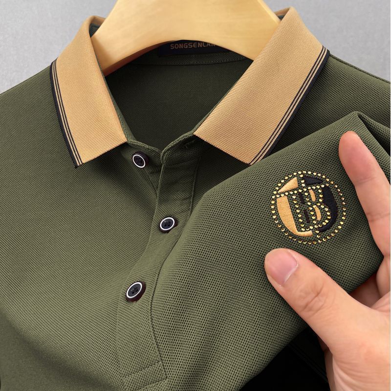 Summer POLO shirt men's short sleeved new business casual collar versatile loose T-shirt foreign trade embroidery top trend