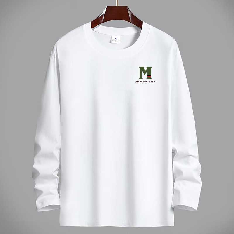 Autumn long sleeved T-shirt men's round neck slim fit casual versatile hoodie round neck top T-shirt spring base shirt trend