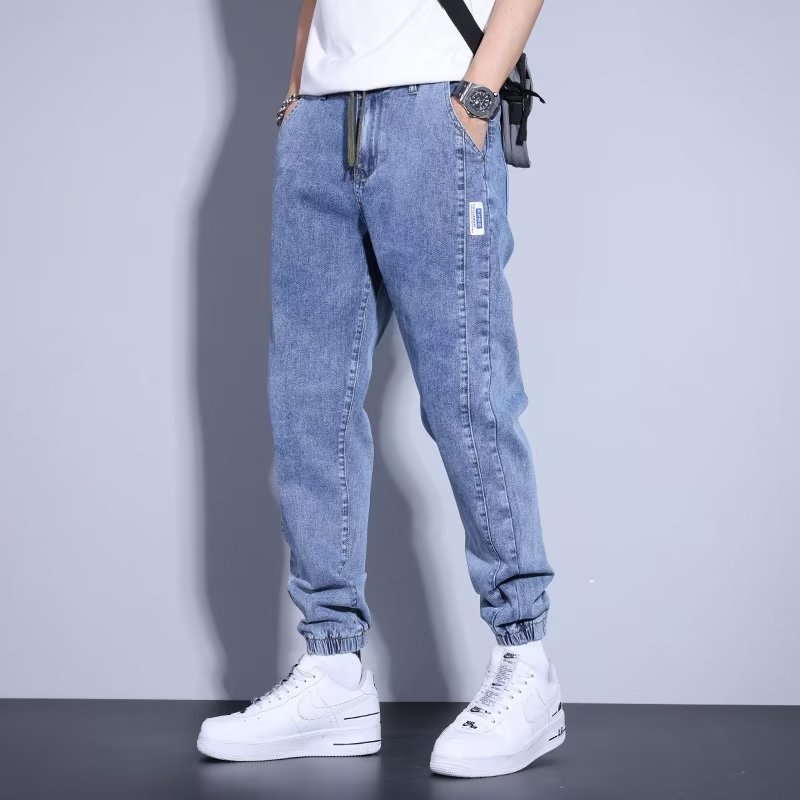 Clothing, jeans, men's new Korean version, slim fit, foot binding, fashionable, comfortable, trendy, loose fitting, Haren pants