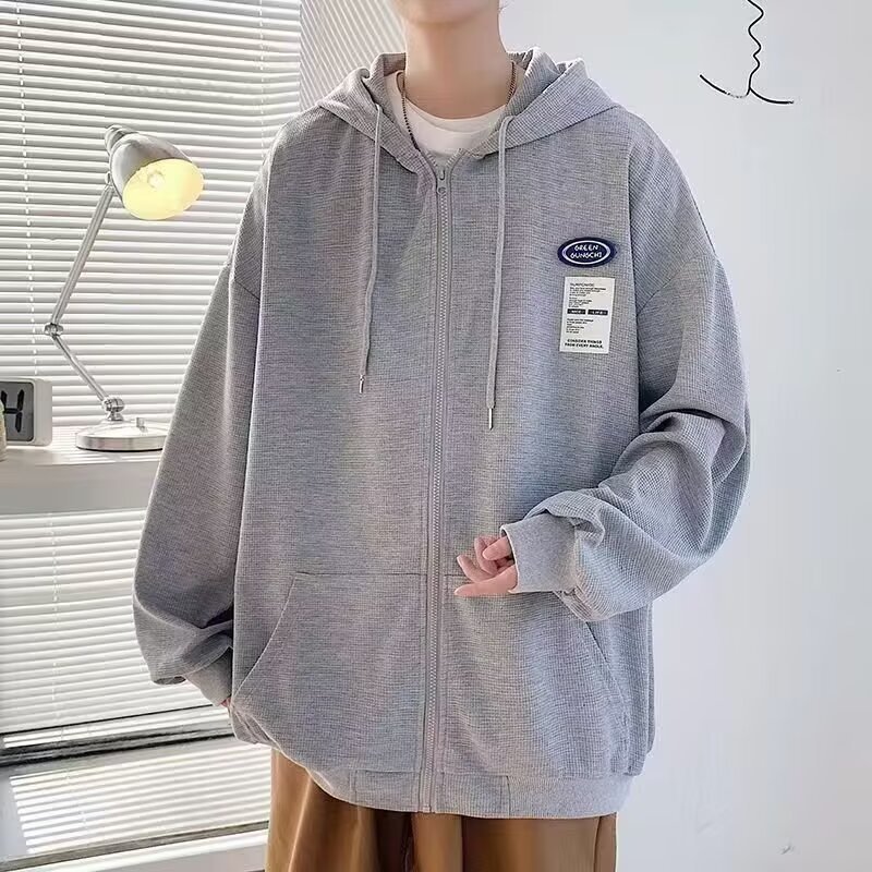 Clothing Korean casual hooded zipper sweatshirt men's autumn versatile loose fit slimming lazy cardigan jacket Clothing Korean casual hooded zipper sweatshirt men's autumn versatile loose fit slimming lazy cardigan jacket