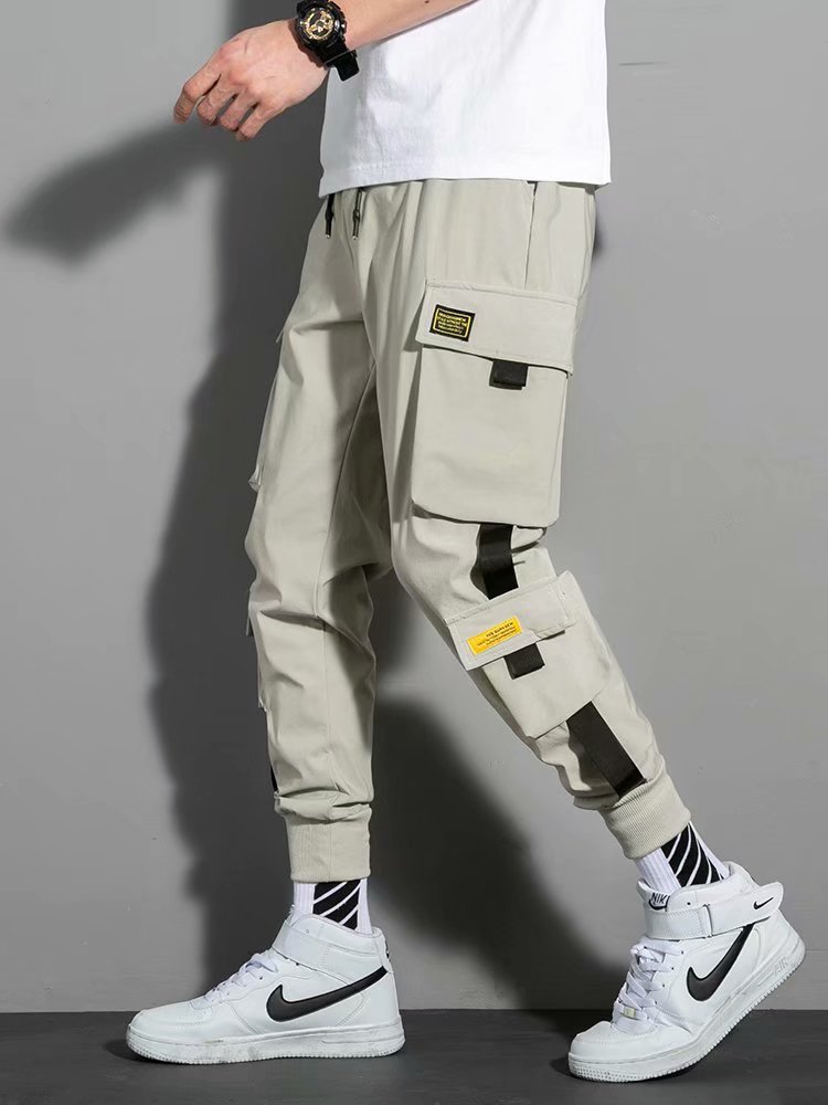 Clothing thin style multi pocket American work pants for men, foreign trade spot wholesale, foot binding Harlan cropped pants Clothing thin style multi pocket American work pants for men, foreign trade spot wholesale, foot binding Harlan cropped pants