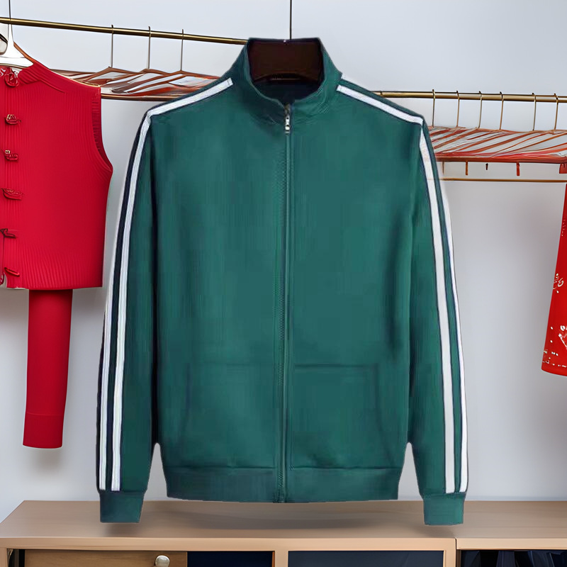 Trendy brand spring and autumn sports suit, men's and women's three bar casual sportswear, couple's running suit, cardigan, student workwear, trendy