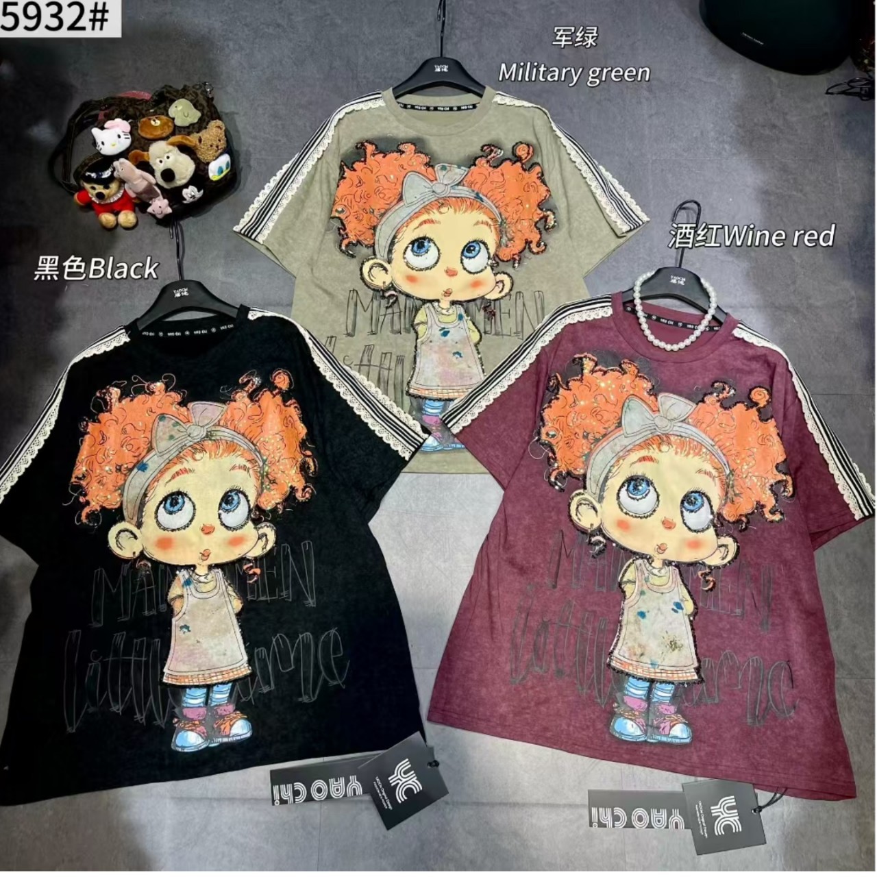 American retro cartoon rabbit print pure cotton short sleeved T-shirt for men and women in summer, loose half sleeved trend