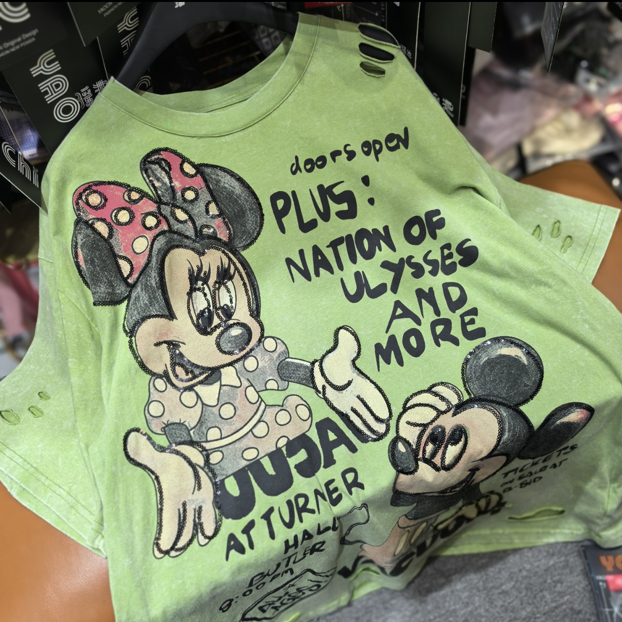 H Cross border Wash Water Trend Brand 2025 Summer Heavy Industry Minnie Cartoon Cute Age Reducing Large Edition Fashion Medium length Short sleeved T-shirt Trend H Cross border Wash Water Trend Brand 2025 Summer Heavy Industry Minnie Cartoon Cute Age Reducing Large Edition Fashion Medium length Short sleeved T-shirt Trend