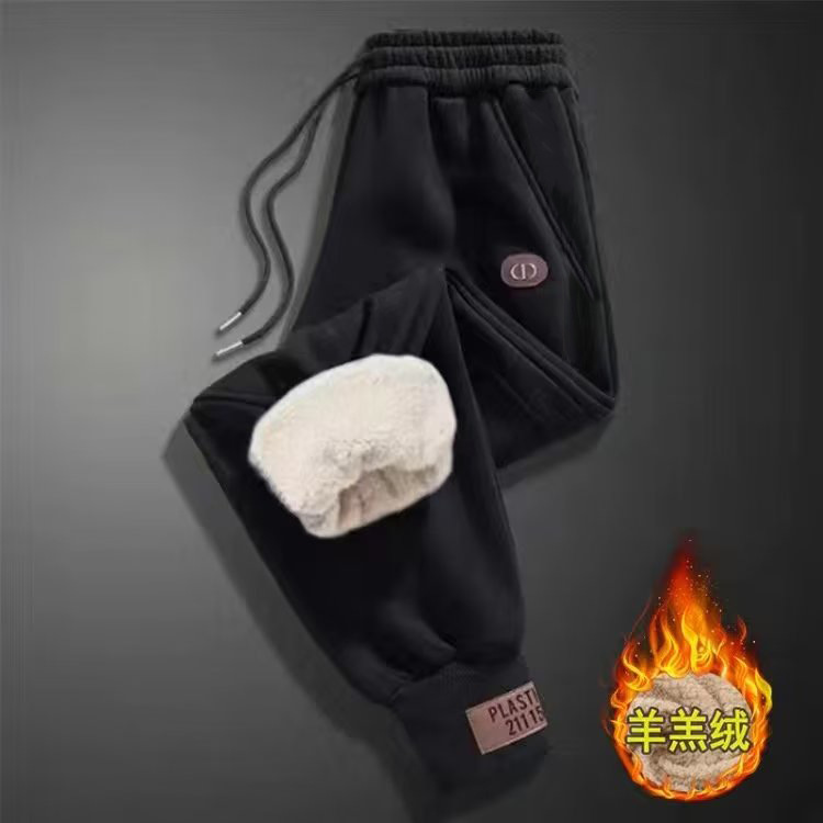 Velvet pants men's Korean version leg binding casual pants autumn and winter new Korean version plus size thick yellow zipper men's sports pants Velvet pants men's Korean version leg binding casual pants autumn and winter new Korean version plus size thick yellow zipper men's sports pants