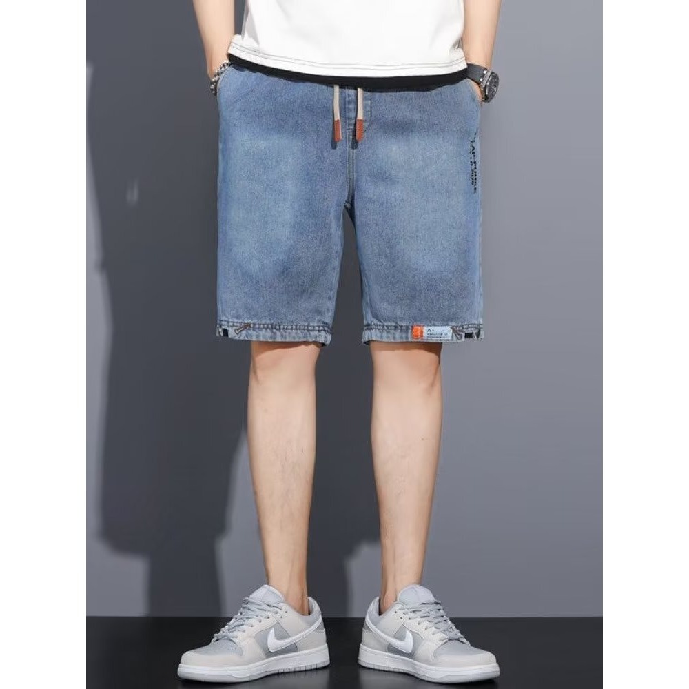 Cowboy shorts, men's Hong Kong trend brand seven quarter pants, loose retro versatile straight leg pants, trendy and handsome Cowboy shorts, men's Hong Kong trend brand seven quarter pants, loose retro versatile straight leg pants, trendy and handsome