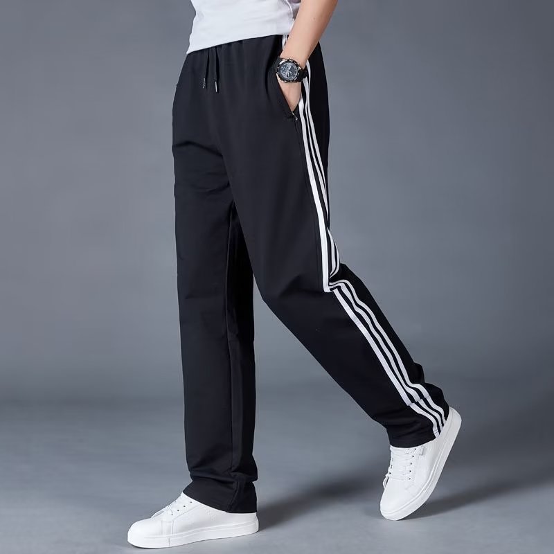 Loose fitting straight leg casual pants for men in spring and summer, new three bar school uniform pants, thin and oversized long pants Loose fitting straight leg casual pants for men in spring and summer, new three bar school uniform pants, thin and oversized long pants