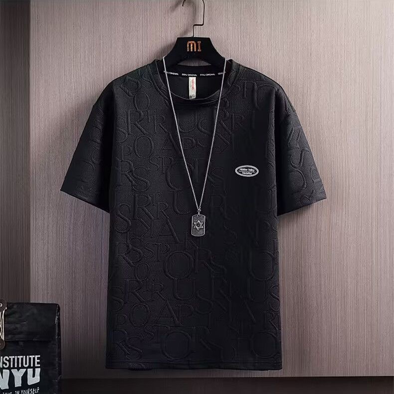 Casual Sports Set Men's Summer Thin Size Large Loose Casual Short Sleeve T-shirt Shorts Two Piece Set Casual Sports Set Men's Summer Thin Size Large Loose Casual Short Sleeve T-shirt Shorts Two Piece Set