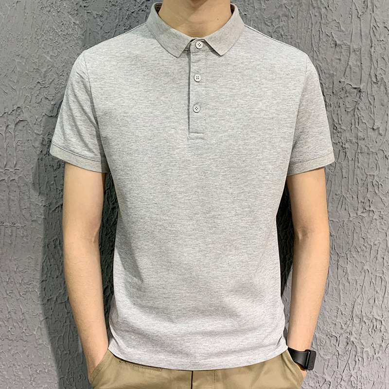 Men's collar polo shirt, summer solid color short sleeved T-shirt, loose casual business trend T-shirt, men's clothing Men's collar polo shirt, summer solid color short sleeved T-shirt, loose casual business trend T-shirt, men's clothing