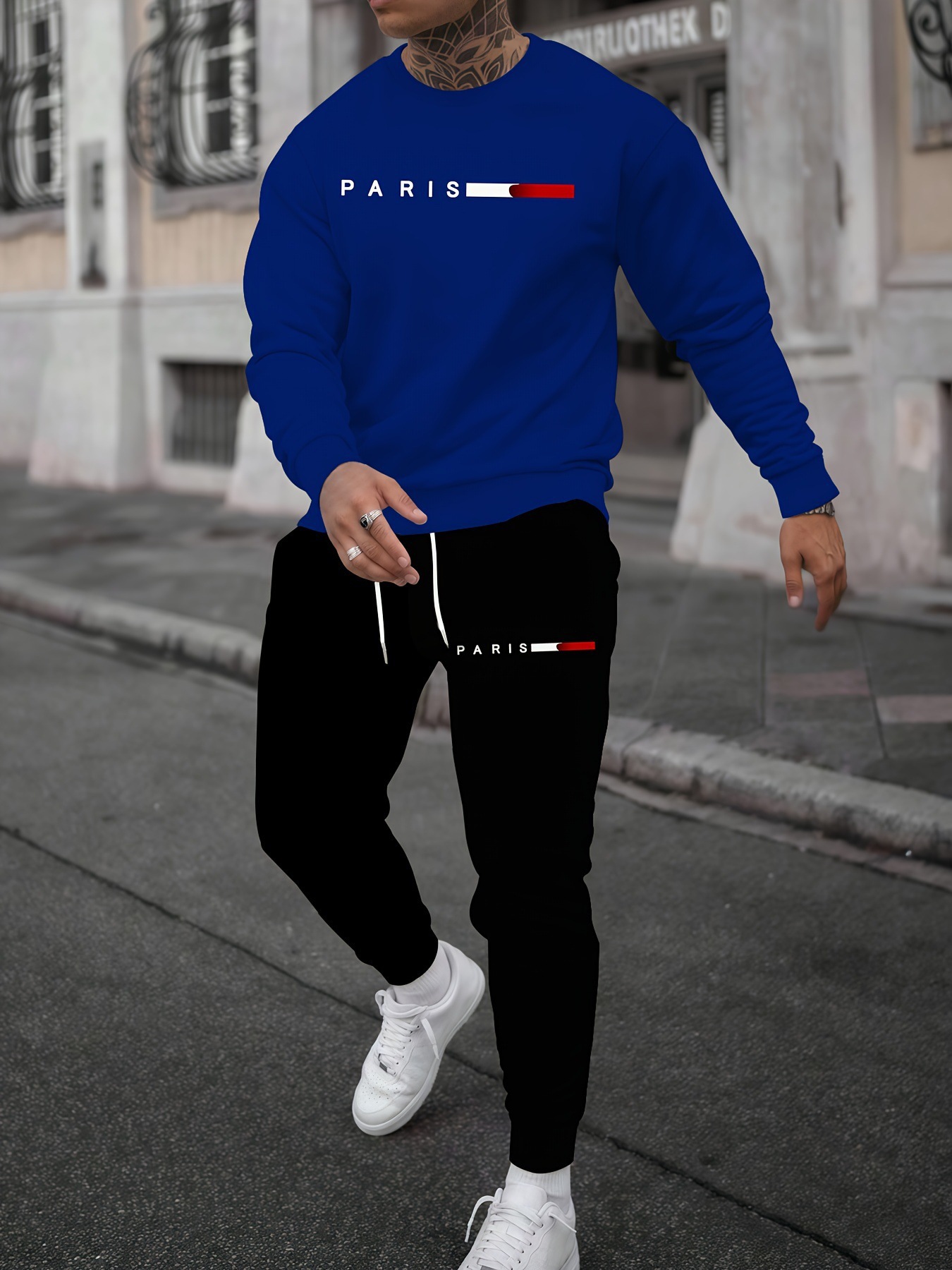 Cross border fashion 3D printed sports and leisure hoodie pants for men in autumn, round neck, simple letter printed Zhejiang style suit Cross border fashion 3D printed sports and leisure hoodie pants for men in autumn, round neck, simple letter printed Zhejiang style suit