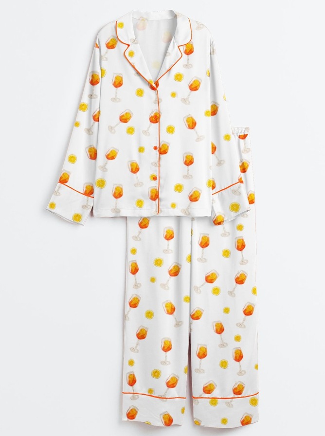 2025 Amazon standalone long sleeved casual sleepwear set with printed fashion buttons for adult casual home wear 2025 Amazon standalone long sleeved casual sleepwear set with printed fashion buttons for adult casual home wear