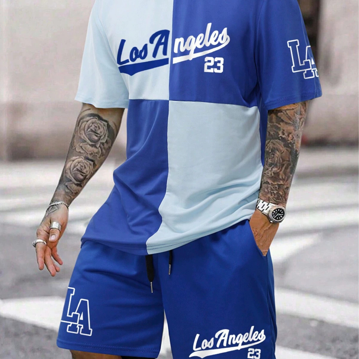 2025 Cross border Hot selling Set Fashion Short sleeved T-shirt Pants Loose Men's 3D Digital Printed Running Two piece Set 2025 Cross border Hot selling Set Fashion Short sleeved T-shirt Pants Loose Men's 3D Digital Printed Running Two piece Set