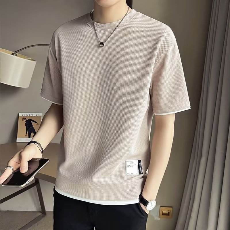 Short sleeved T-shirt for men in Spring and Autumn 2023, new trendy brands Instagram, trendy men's half sleeved T-shirt, loose wholesale