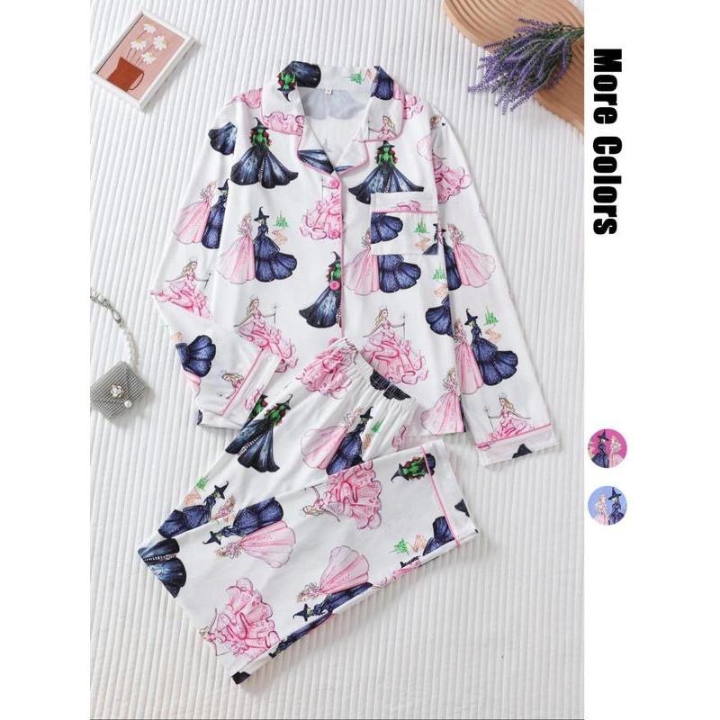 2025 Amazon standalone long sleeved casual sleepwear set with printed fashion buttons for adult casual home wear 2025 Amazon standalone long sleeved casual sleepwear set with printed fashion buttons for adult casual home wear