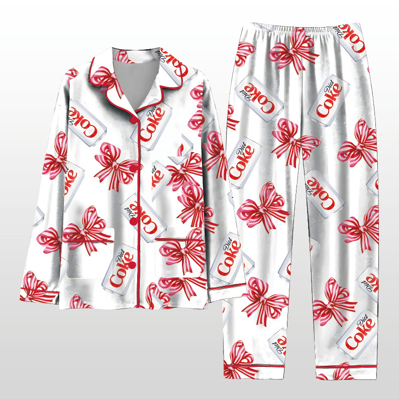 2025 Amazon standalone long sleeved casual sleepwear set with printed fashion buttons for adult casual home wear 2025 Amazon standalone long sleeved casual sleepwear set with printed fashion buttons for adult casual home wear
