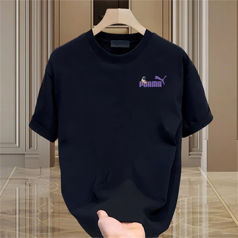 Summer new short sleeved T-shirt men's American heavyweight fashion brand couple half sleeved top loose casual round neck base shirt