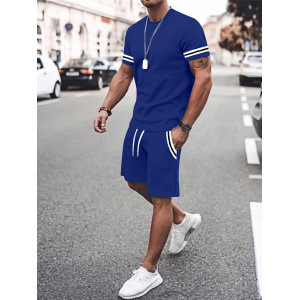 2025 Cross border Hot selling Set Fashion Short sleeved T-shirt Pants Loose Men's 3D Digital Printed Running Two piece Set 2025 Cross border Hot selling Set Fashion Short sleeved T-shirt Pants Loose Men's 3D Digital Printed Running Two piece Set
