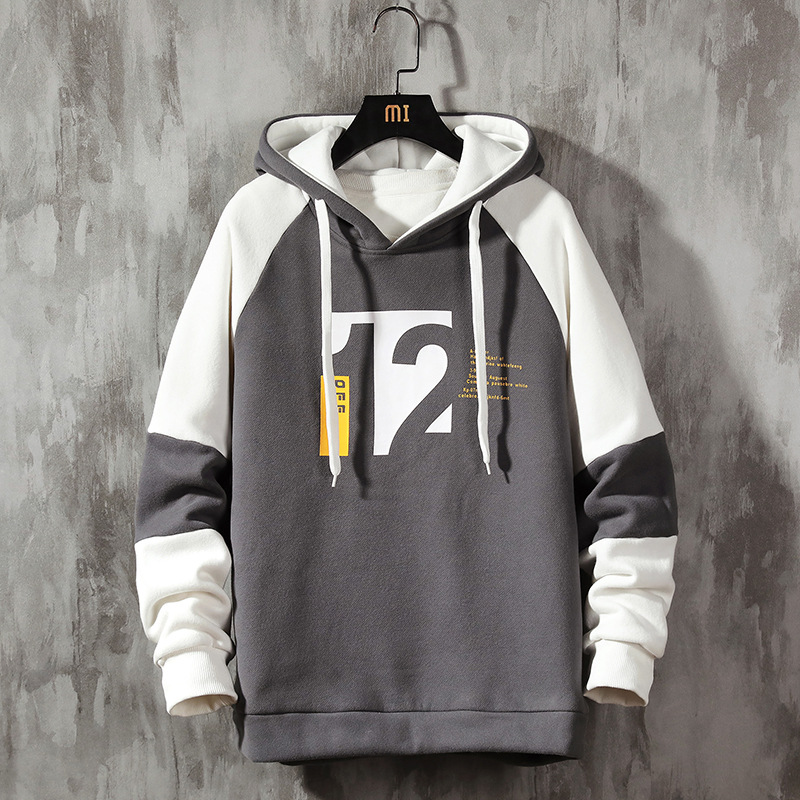 Hooded sweatshirt men's trendy brand autumn and winter loose round neck top clothes trendy casual vacation two-piece velvet sweatshirt men Hooded sweatshirt men's trendy brand autumn and winter loose round neck top clothes trendy casual vacation two-piece velvet sweatshirt men