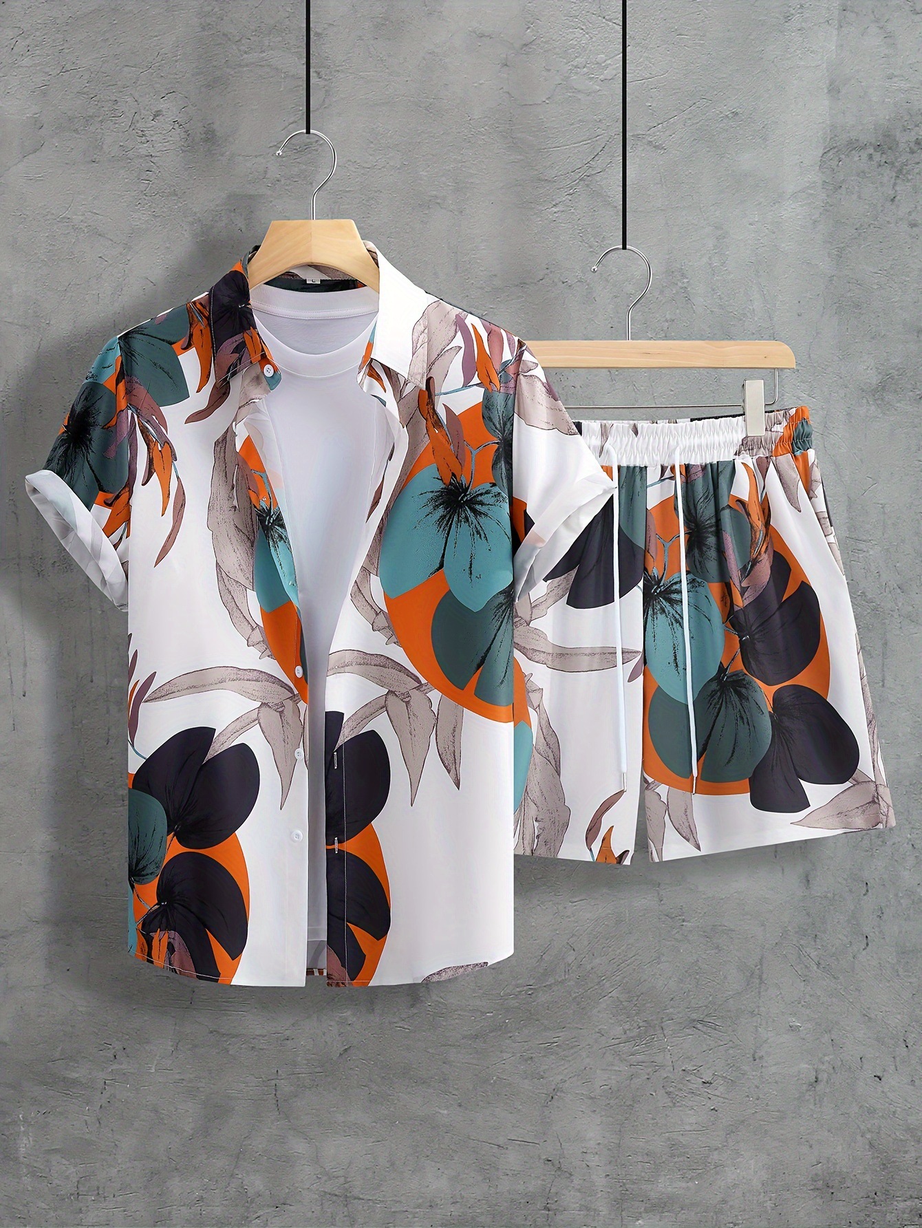 European and American Cross border 2024 Summer New Shirt and Shorts Set 3D Printed Casual Vacation Men's cardigan Two Piece Set European and American Cross border 2024 Summer New Shirt and Shorts Set 3D Printed Casual Vacation Men's cardigan Two Piece Set