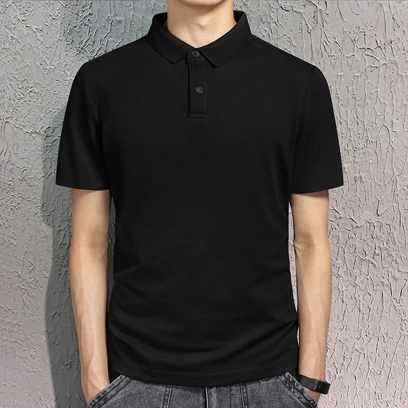 Summer solid color cheap collared men's short sleeved t Korean version lapel polo light version upper clothing men's base shirt men