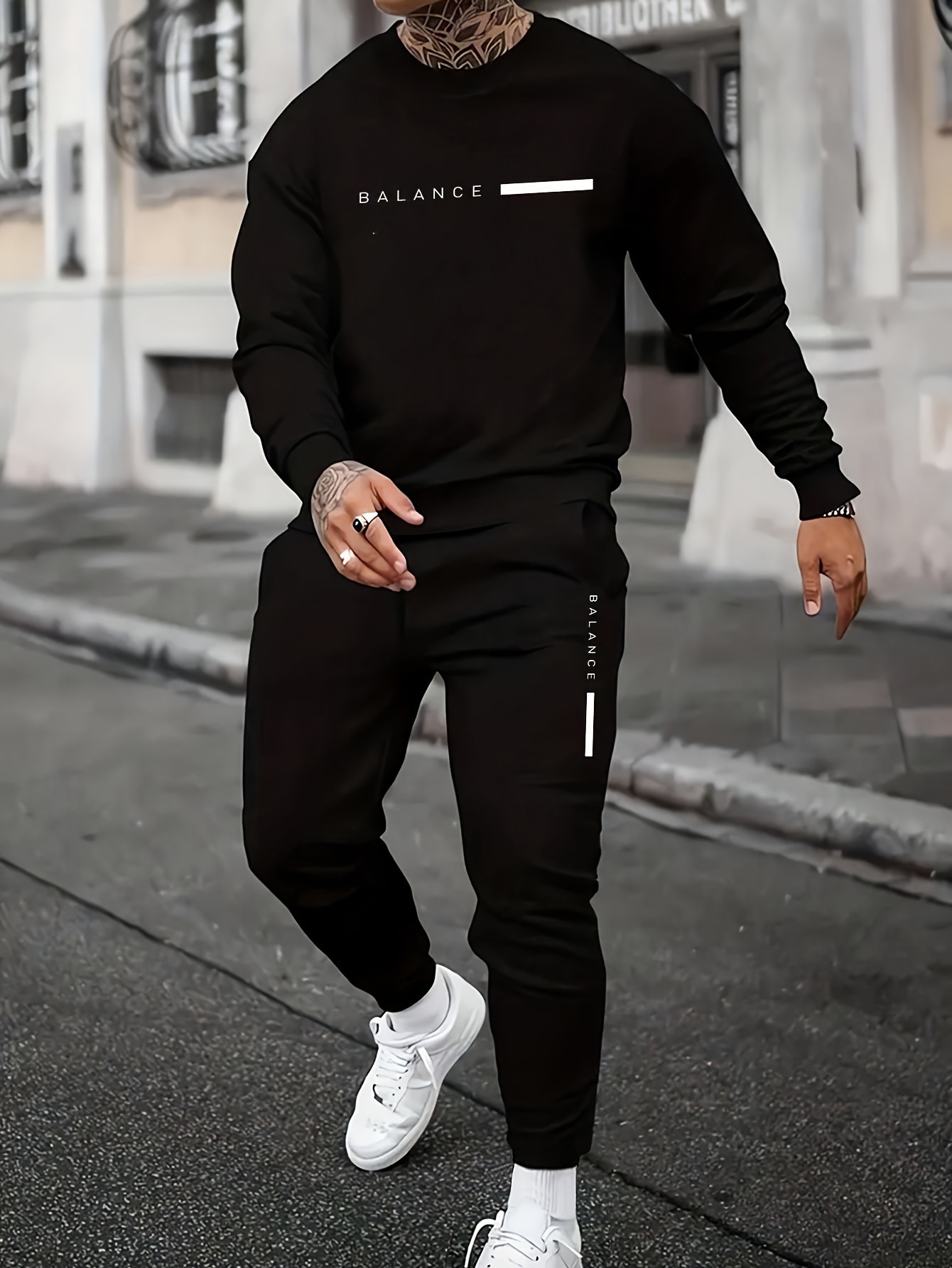 Cross border fashion 3D printed sports and leisure hoodie pants for men in autumn, round neck, simple letter printed Zhejiang style suit Cross border fashion 3D printed sports and leisure hoodie pants for men in autumn, round neck, simple letter printed Zhejiang style suit