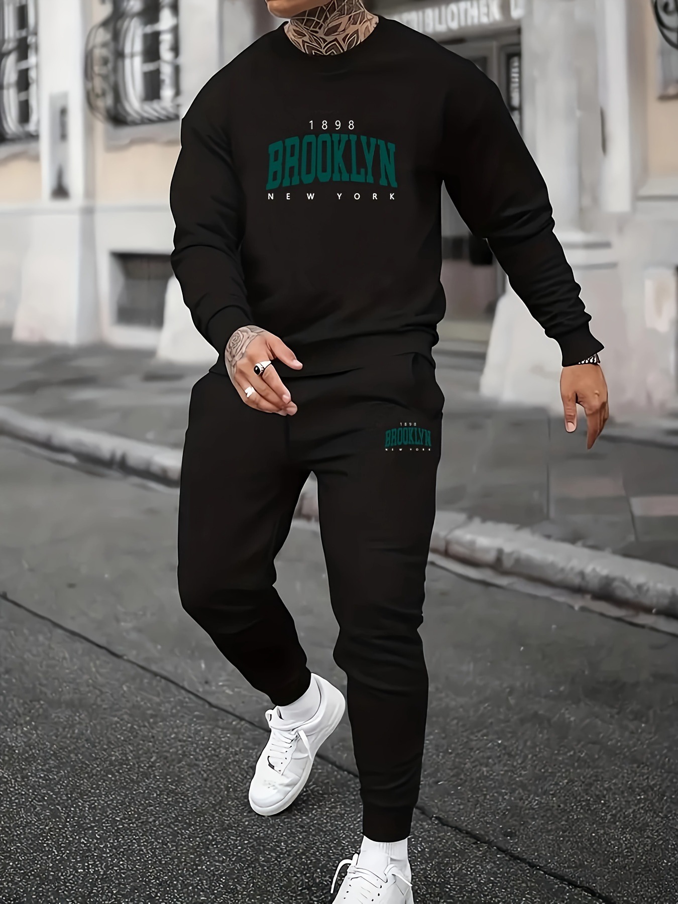 Cross border fashion 3D printed sports and leisure hoodie pants for men in autumn, round neck, simple letter printed Zhejiang style suit Cross border fashion 3D printed sports and leisure hoodie pants for men in autumn, round neck, simple letter printed Zhejiang style suit