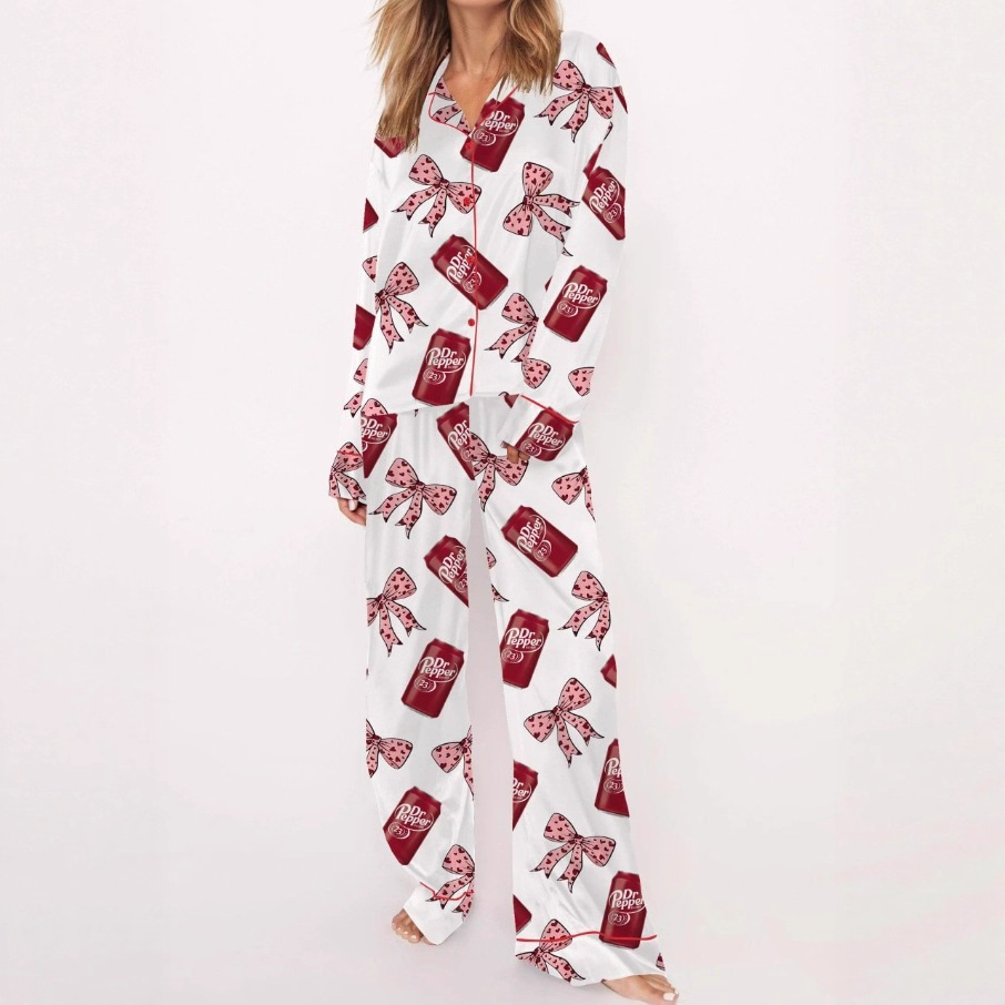 2025 Amazon standalone long sleeved casual sleepwear set with printed fashion buttons for adult casual home wear 2025 Amazon standalone long sleeved casual sleepwear set with printed fashion buttons for adult casual home wear
