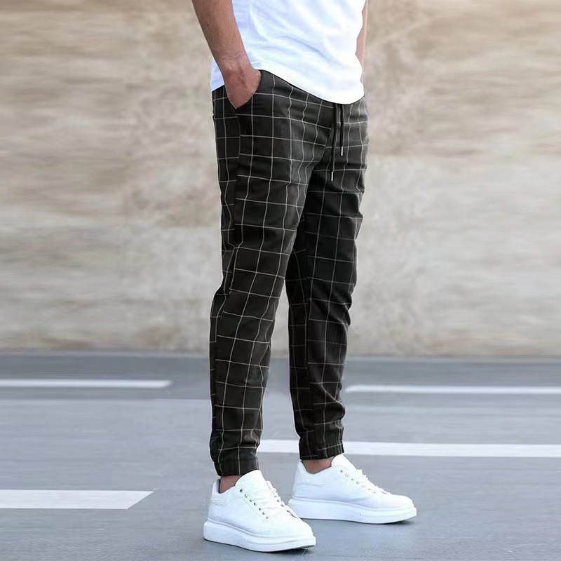Cross border men's new sports and leisure trend, fashionable digital printed checkered pants, all season versatile men's digital printed pants Cross border men's new sports and leisure trend, fashionable digital printed checkered pants, all season versatile men's digital printed pants
