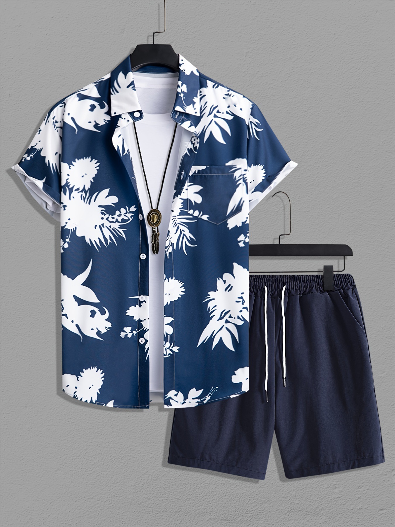 European and American Cross border 2024 Summer New Shirt and Shorts Set 3D Printed Casual Vacation Men's cardigan Two Piece Set European and American Cross border 2024 Summer New Shirt and Shorts Set 3D Printed Casual Vacation Men's cardigan Two Piece Set