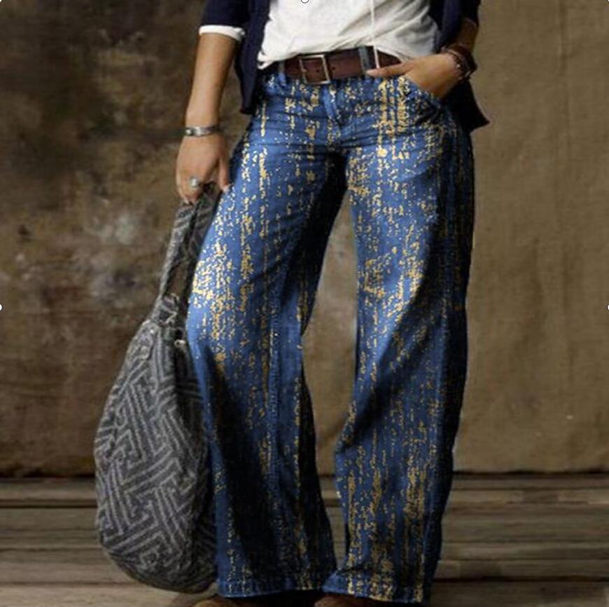 2025 New Cross border Amazon eBay Europe and America Foreign Trade Large Size Women's Jeans Wide Leg Pants Fashion Pants 2025 New Cross border Amazon eBay Europe and America Foreign Trade Large Size Women's Jeans Wide Leg Pants Fashion Pants